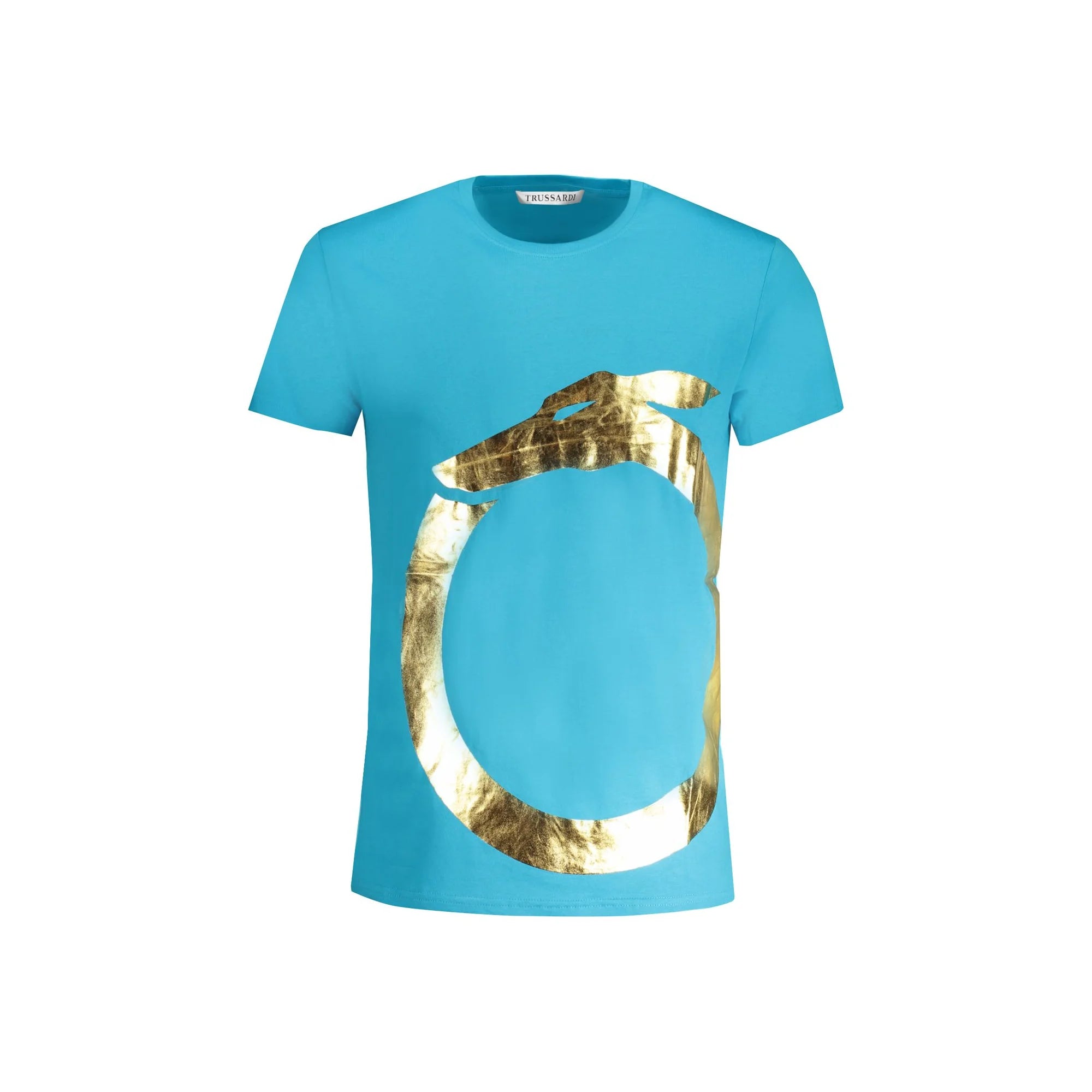 Trussardi T-Shirt Maniche Corte Uomo Azzurra Stampa Logo Azzurro - foto prodotto